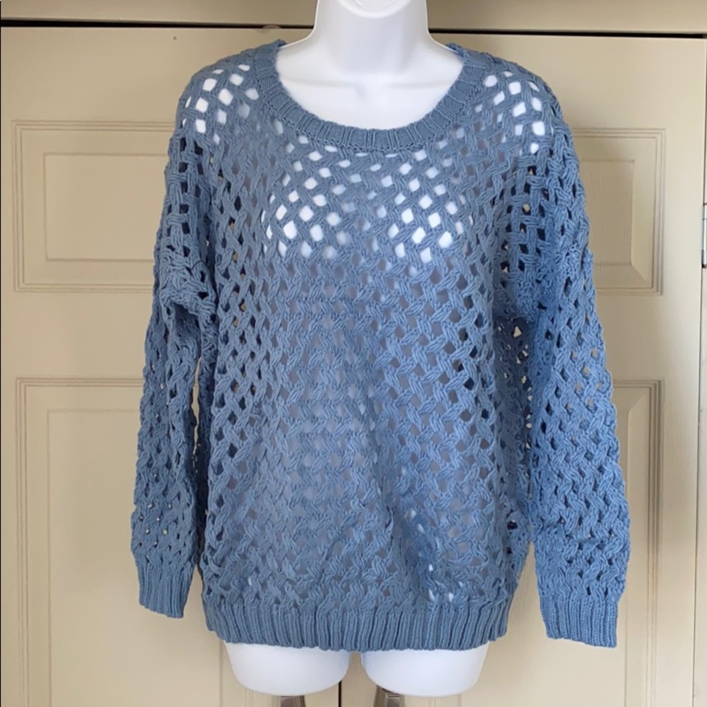 Blue Crochet Sweaters